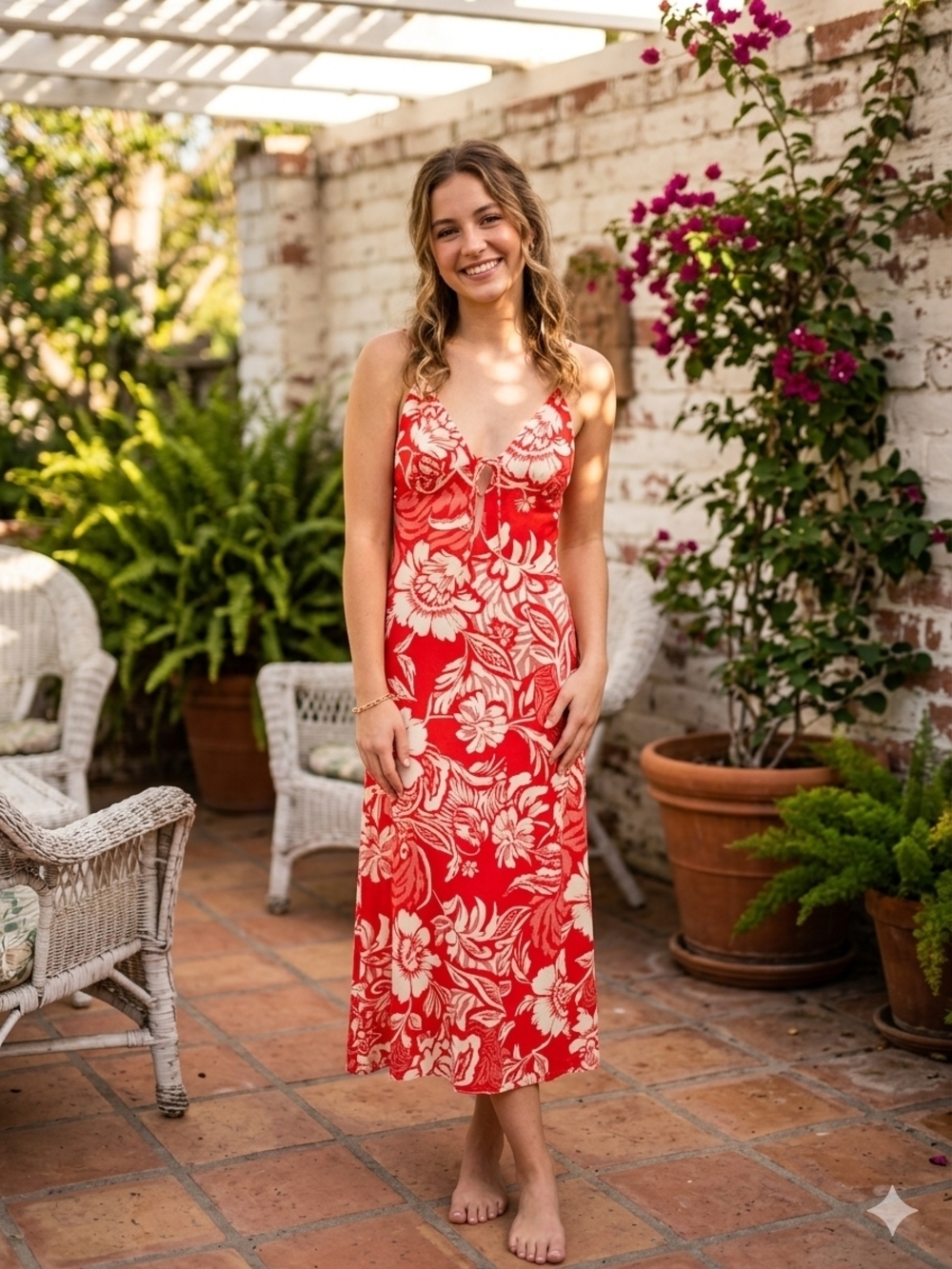 Paper Heart Boho Summer Midi Dress